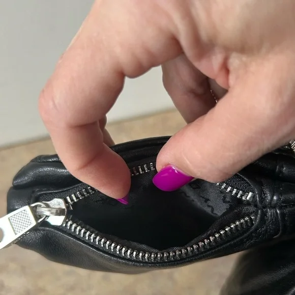 DKNY Black Leather Fold Over Women's Shoulder Bag NWOT - Picture 13 of 15